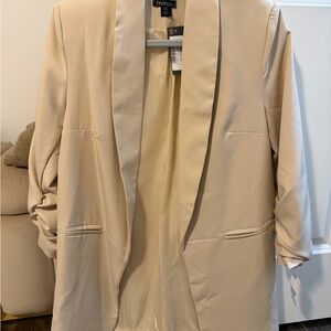 Boohoo Women's Beige Blazer Jacket